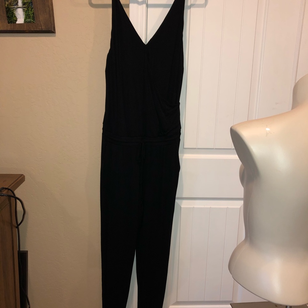 Black sleeveless jumpsuit